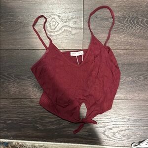 Women's Burgundy Crop Top